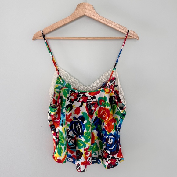 Victoria's Secret‎ Vintage Gold Tag Floral Noodle Strap Camisole Women's L - Picture 5 of 9